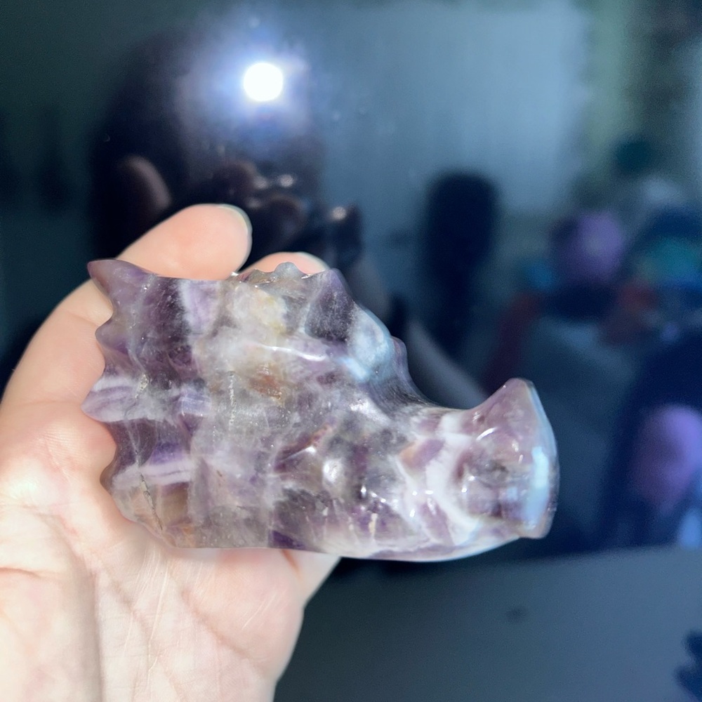 Crystal Amethyst Dragon Head carvings